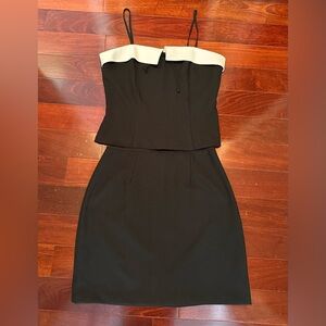 Brioche Women's Black White Spaghetti Straps 2-Piece Skirt Set Size 9/10 NWOT